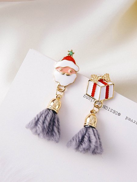 

Christmas earrings exquisite tassel earrings, Gray, Earrings