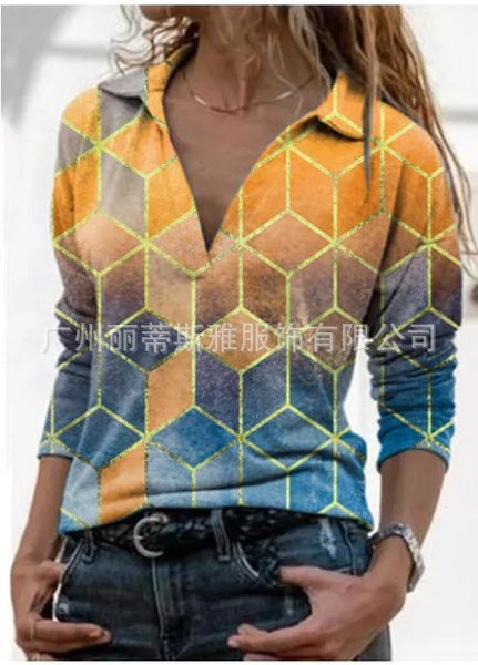 Casual Long Sleeve T-shirt, Yellow, Long sleeve tops
