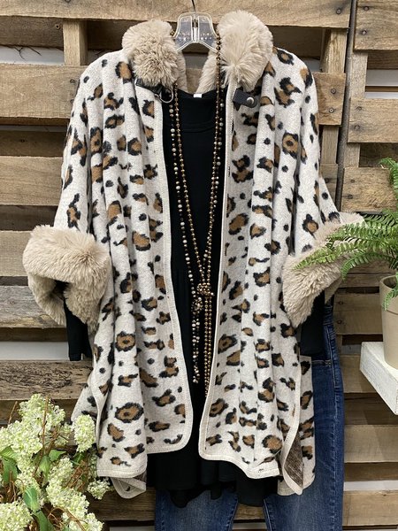 

3/4 Sleeve Leopard Casual Shift Sweater, Sweaters