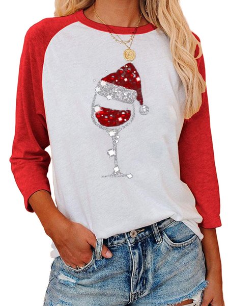 

Top Maniche Lunghe Cartoon Dritto, Rosso, T-Shirts