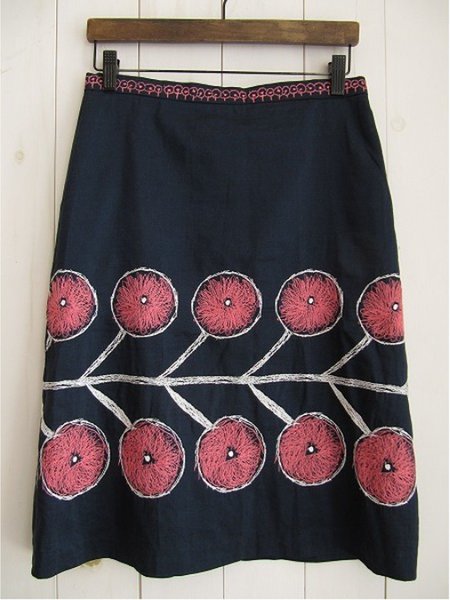 

Floral Cotton Skirt, Black, Skirts