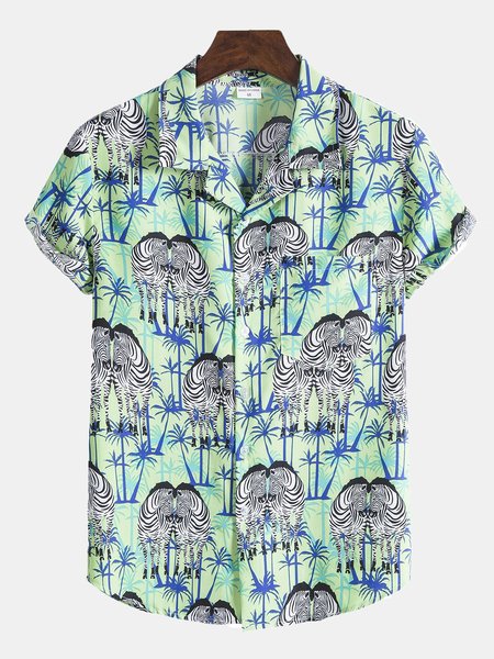 

Men's Shirt Collar Coconut Tree Shirts, Green, Winter Clearance