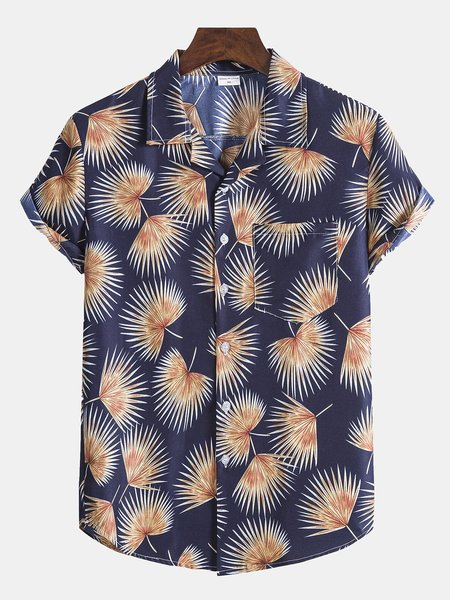 

Men's Floral Printed Basic Shirts, Black, Winter Clearance