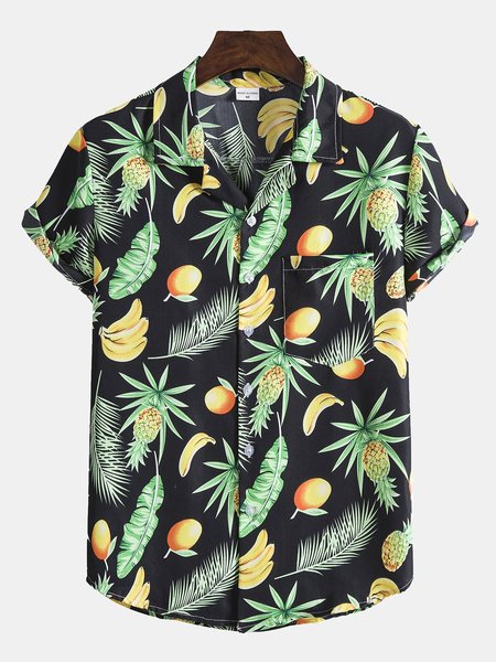 

Men's Floral Shirt Collar Shirts, Black, Winter Clearance