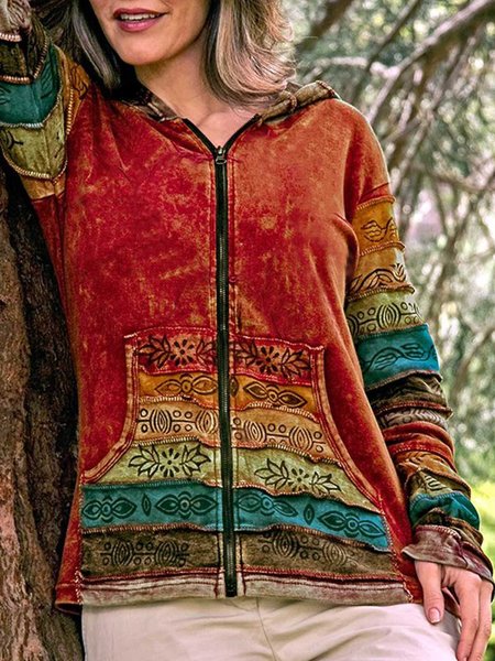 

Ombre/tie-Dye Floral-Print Casual Long Sleeve Outerwear, Multicolor, Coats & Jackets