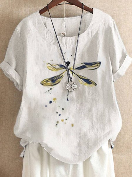 

Short Sleeve Casual Top, White, Tops
