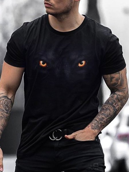 

T-Shirt Strada Indossare Moda Stampare Uomo, Nero, Men