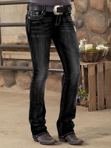 

Pantaloni Tasche Casuale Cotone, Nero, Jeans