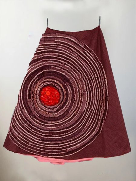 

Gonna Geometrica A-line Vintag, Vino rosso, Skirts