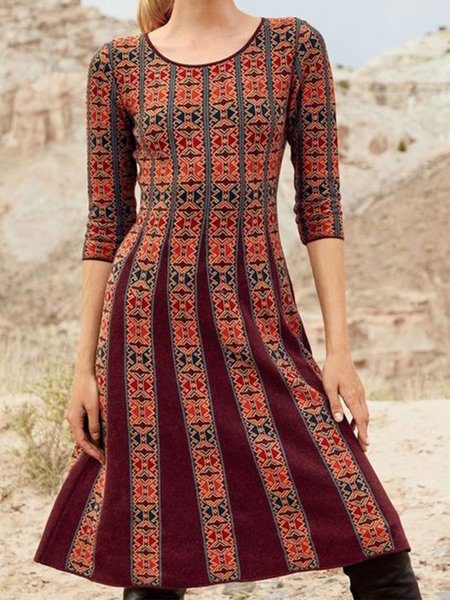 

Vintage Round Neck Dresses, Red, Dresses