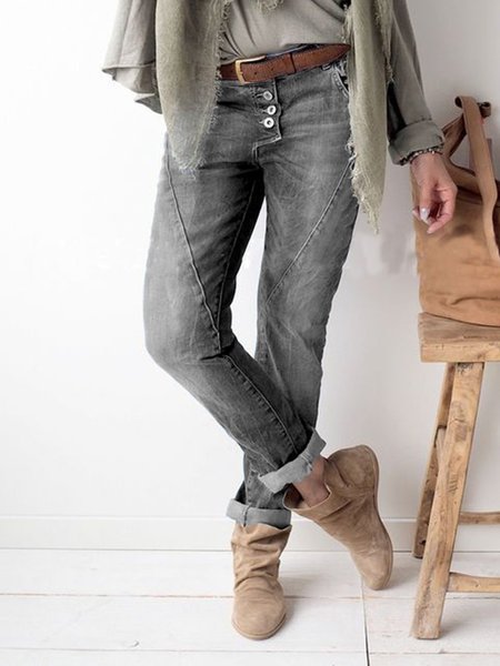 

Pantaloni Abbottonato Dritto Vintage Denim, Grigio, Pants