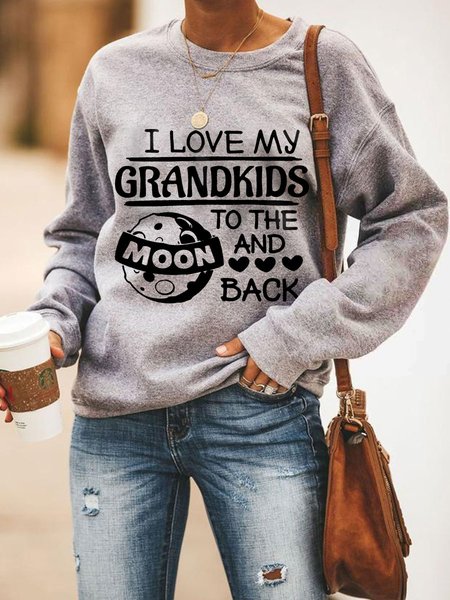 

I Love My Grandkids Graphic Sweatshirt, Gray, Hoodies&Sweatshirts