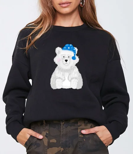 

Baby Bear Women's Long Sleeve Sweatshirt, Black, Hoodies&Sweatshirts