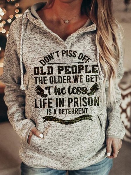 

Vintage Felpa con Cappuccio Maniche Lunghe Geometrico Vecchio Persone Lettera Stampato Statement Casuale Felpa, Grigio, Hoodies & Sweatshirts
