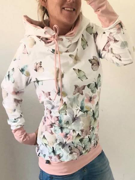 

Cotton Casual Butterfly Sweatshirt, White, Hoodies&Sweatshirts
