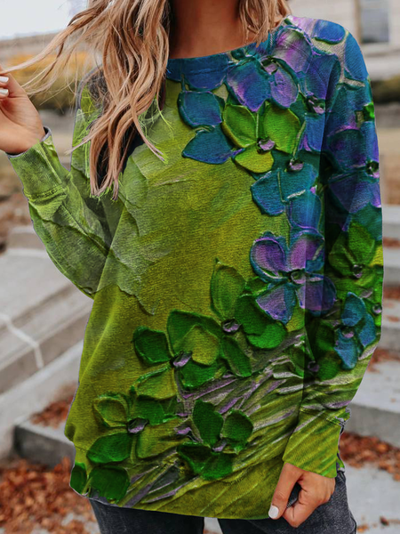 

Plus size Printed Long Sleeve Sweatshirt, Green, Hoodies & Sweatshirts