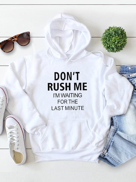 

Don't Rush Me Graphic Hooded Sweatshirt, White, Hoodies&Sweatshirts