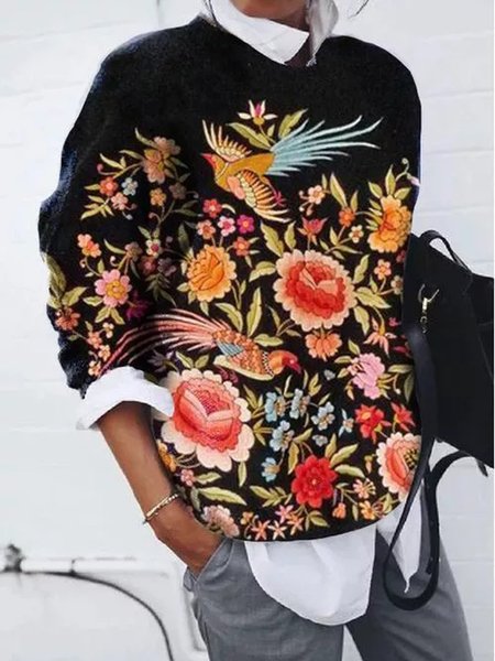 

Casual Long Sleeve Sweater, As picture, Sweaters