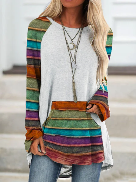 

Knitted Long Sleeve Shift Shirts & Tops, White, Tops