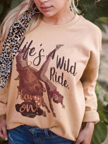 

Crew Neck Casual Sweatshirt, Lightpink, Hoodies & Sweatshirts
