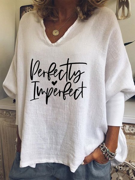

Women's Perfectly Imperfect Print T-shirt, White, Tops