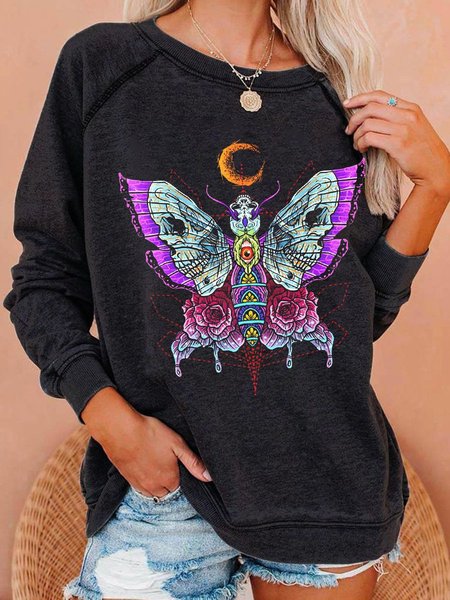 

Skull Butterfly Sweatshirt, Black, Hoodies&Sweatshirts