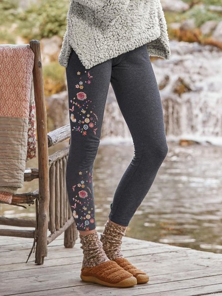 

Printed stretch Pants, Gray, Bottoms