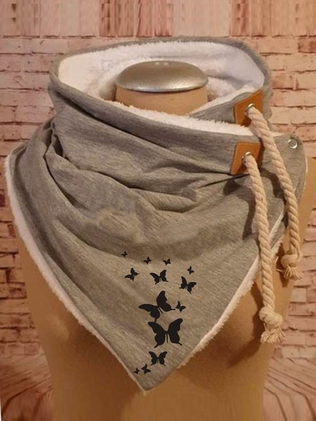 

Butterfly Printed Scarves & Shawls, Gray, Accessories