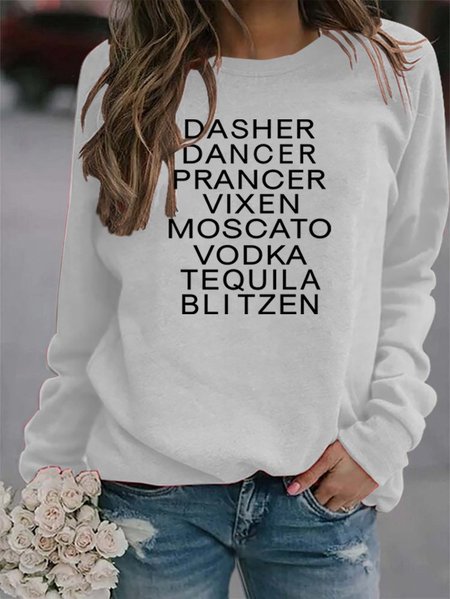 

Crew Neck Casual Long Sleeve Sweatshirts, White, Sweatshirts & Hoodies