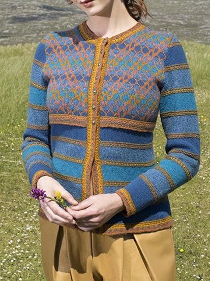 

Casual Tribal Wool Blend Fleece Coat, Blue, Cardigans