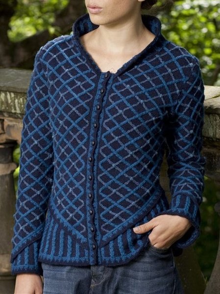 

Vintage Long Sleeve Plaid Cardigan Fleece Coat, Blue, Cardigans