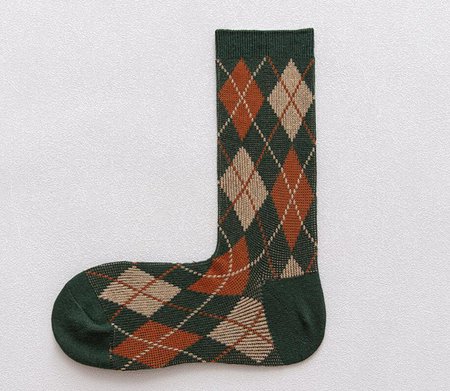 

Calzini Vintage Geometrico a Quadri Casuale, Verde scuro, Socks