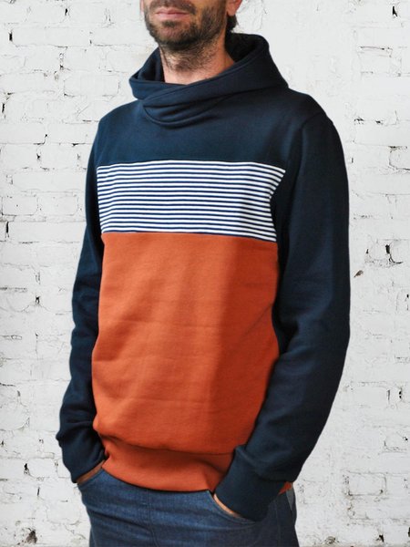 

Felpa Autunno E Inverno Casuale Colore Corrispondenza Gli Sport Strisce Casuale, Nero-blu, Men's Top