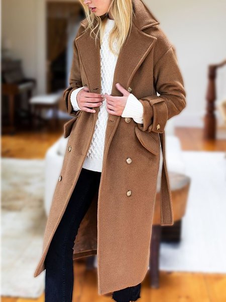 

Shift Casual Wool Fleece Coat, Camel, Trench Coats