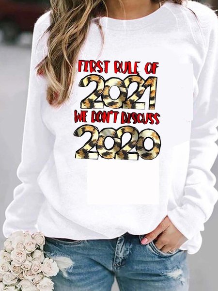 

Women Casual Letter Print Long Sleeve Sweatshirt, White, Hoodies & Sweatshirts