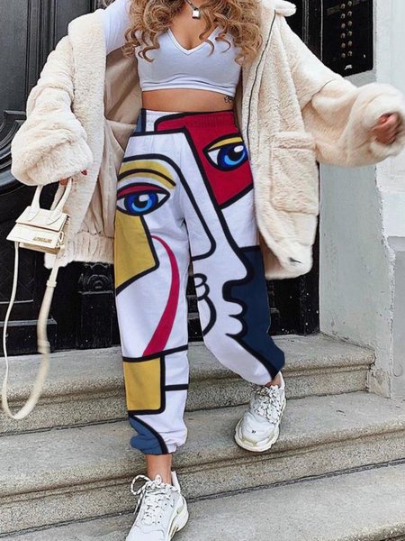 

Abstract Printed Casual Pants, Multicolor, Winter Clearance