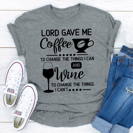 

Lord Gave Me Coffee Tee, Gray, T-shirts