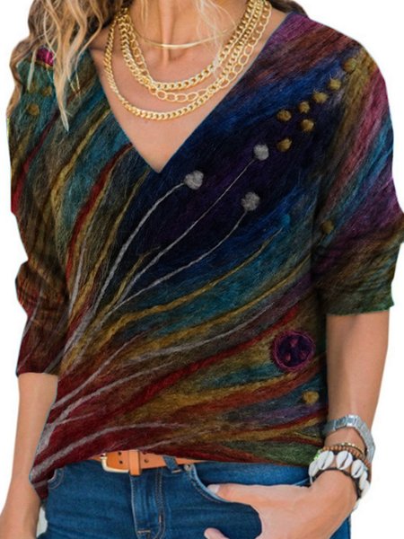 

Vintage Printed Sweatshirt, Multicolor, Blouses & Shirts