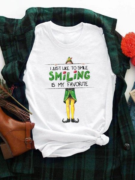 

I Just Like To Smile Tee, White, T-shirts