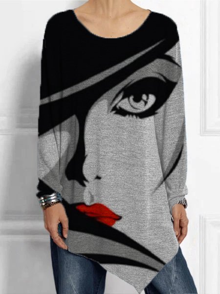

Top Casuale Maniche Lunghe, Nero, Blouses & Shirts