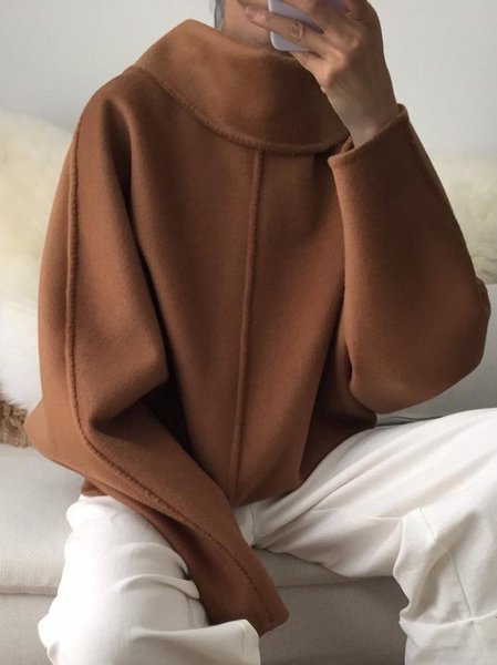 

Turtleneck Long Sleeve Tops, Coffee, Tops
