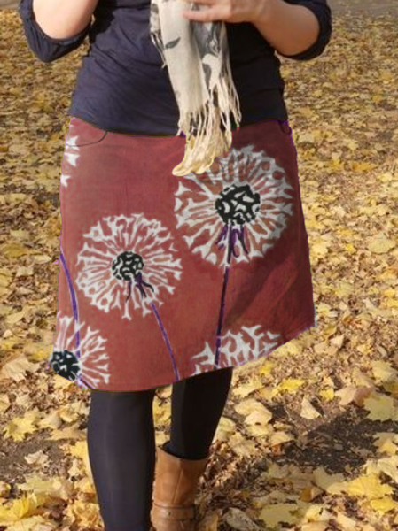 

Plus size Printed Casual Skirts, Red, Skirts