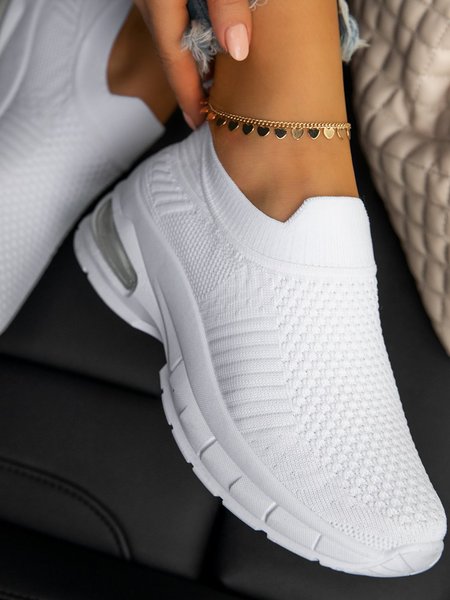 Tessuto Quotidiano Scarpe da Ginnastica, Bianco, Athletic & Casual Shoes