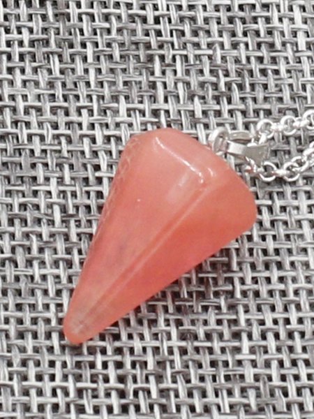 

New Fashion Chic Vintage Casual Natural Stone Hexagonal Pillar Pendant Necklaces, Watermelon red, Necklaces