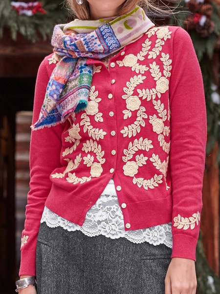 

Long Sleeve Boho Knit coat, As picture, Cardigans