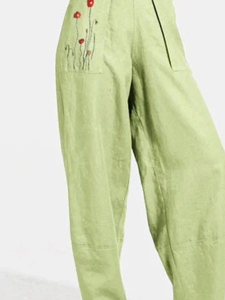 

Cotton Shift Casual Pants, Lightgreen, Pants