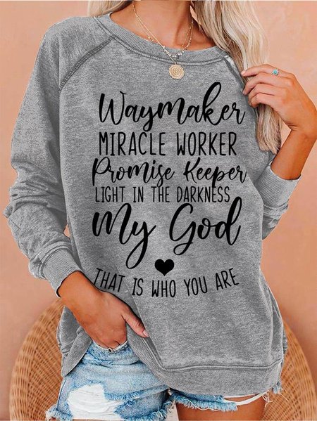 

WAY MAKER Graphic Sweatshirt, Gray, Hoodies&Sweatshirts