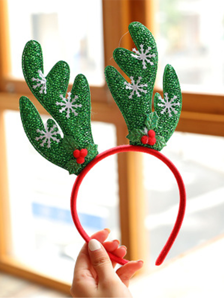 

2020 New Christmas Antler Headband Christmas Decorations Cute Red Antler Headband Children Holiday Dress, 2#, Accessories