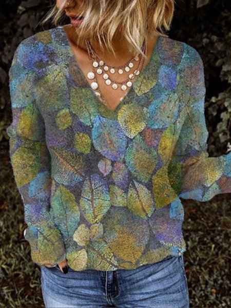 

Women Vintage Long Sleeve V Neck Sweaters, Color, Knitwear & Sweaters