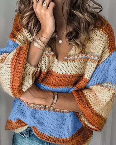 

Long Sleeve Vintage Sweater, Multicolor, Sweaters